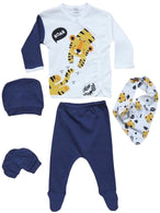 0 - 3 - 6 months newborn suit clothes navy blue tiger print wholesale