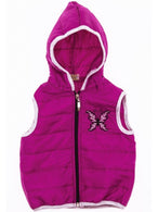 7-8-9-10 age children's hooded vest raincoat fuchsia