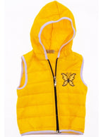 7-8-9-10 age kids hooded vest raincoat yellow