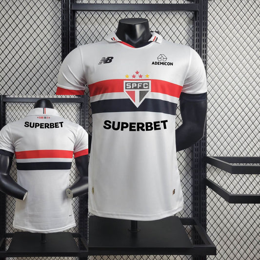 Maillot São Paulo Domicile 2024/25 - Tous les Sponsorings - Version Joueur